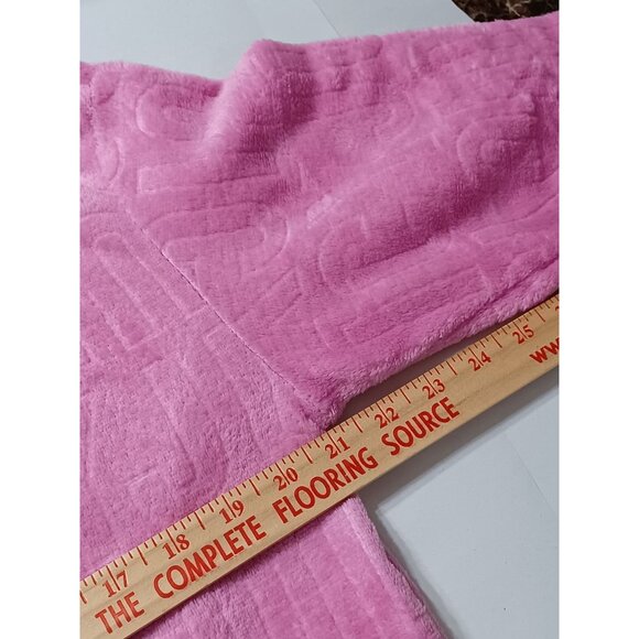 Juicy Couture Pink Fleece Sleepwear Set Size Medium Top & Bottom Pajamas - Picture 10 of 12
